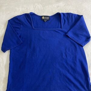 Christine Alexander Royal Blue Short Sleeve Top
